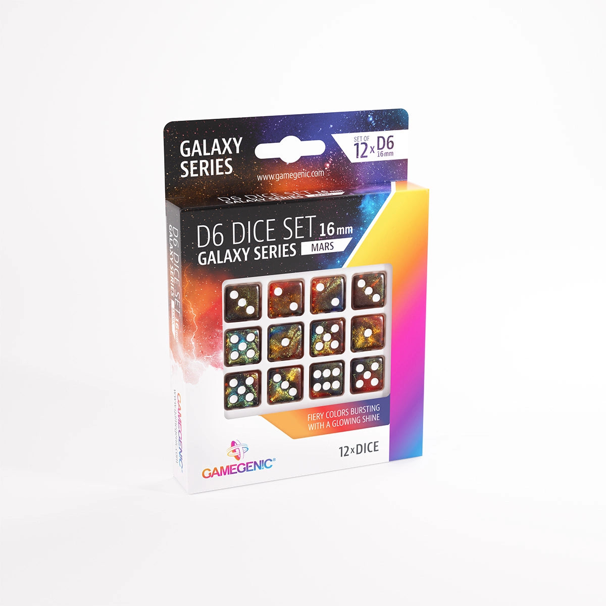 Gamegenic D6 Dice Set 16mm (12 pcs): Galaxy Series - Mars