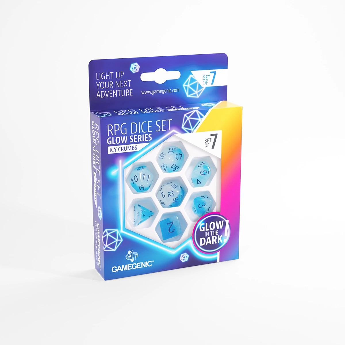 Gamegenic Glow Series Icy Crumbs RPG Dice Set (7ct)