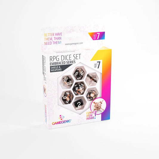 Gamegenic Embraced Series Shield & Weapons RPG Dice Set (7ct)