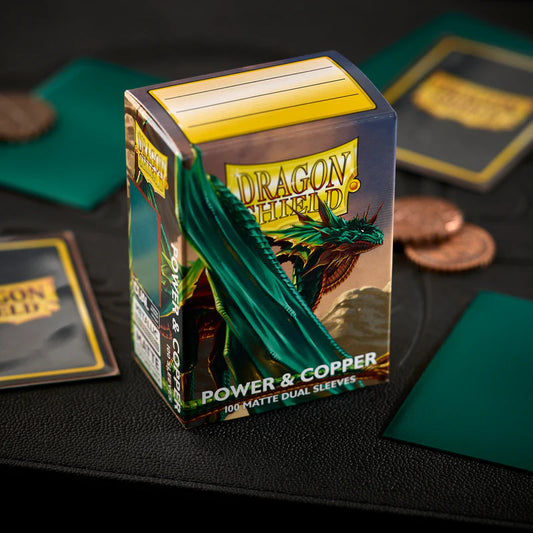 Dragon Shield Standard Matte Green Dual Power and Copper Card Sleeves (100ct)