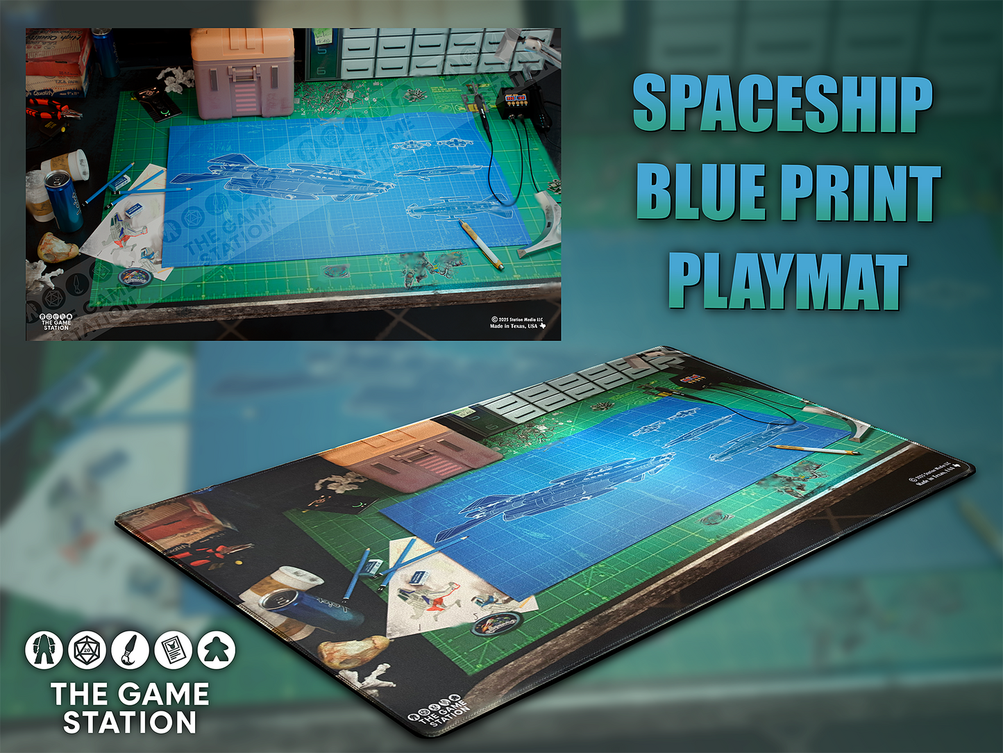 Spaceship Blueprint TCG Playmat 24x14
