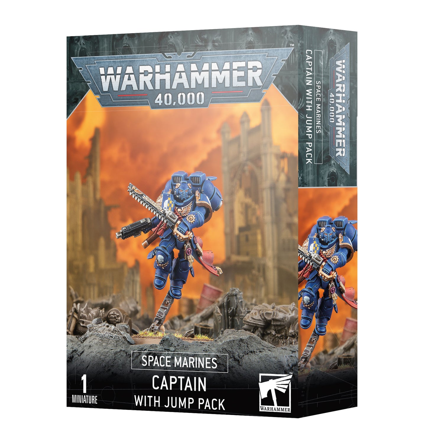 Warhammer 40,000 Space Marines Captain with Jump Pack and Relic Shield