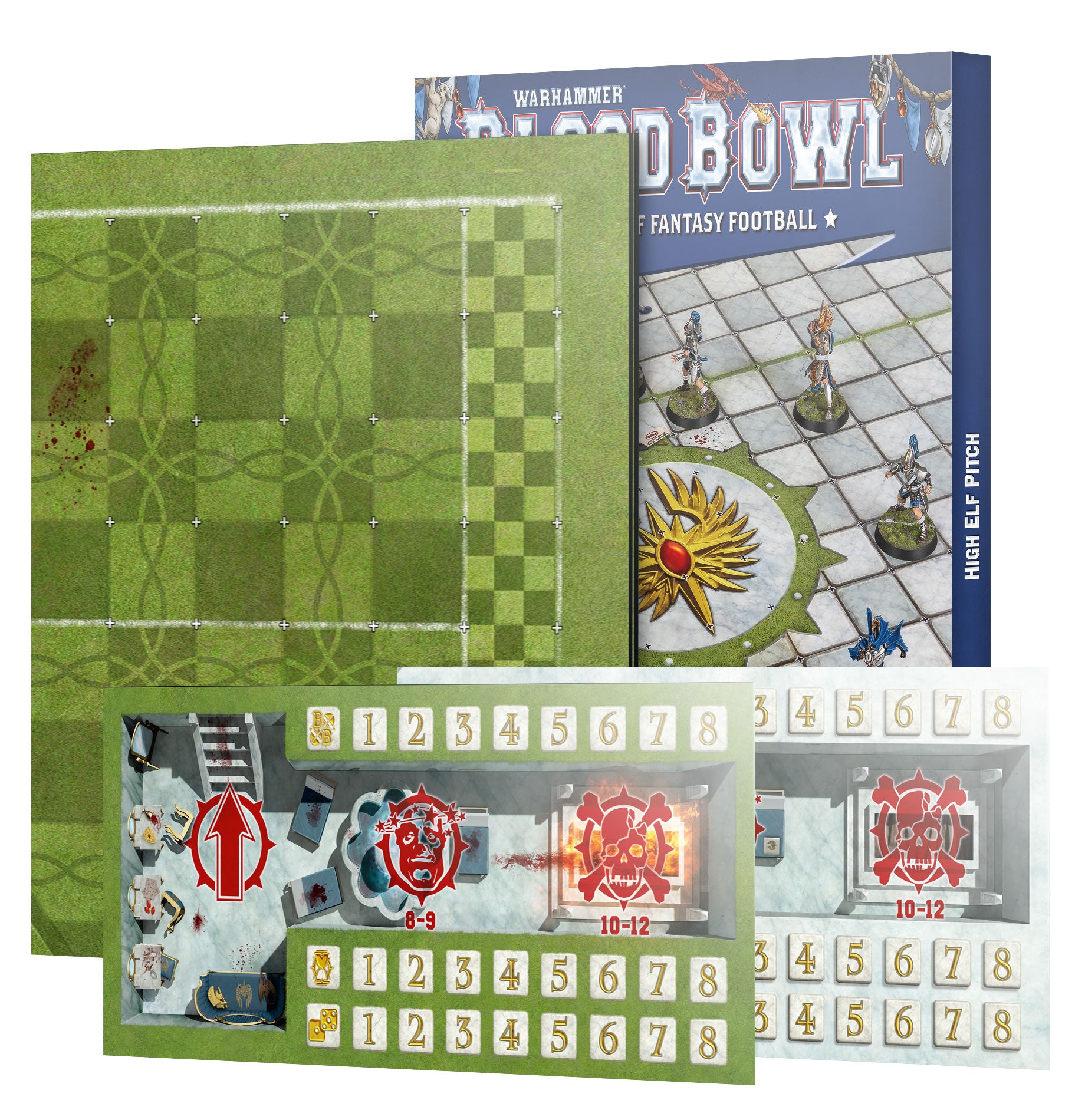 Blood Bowl High Elf Double-Sided Pitch and Dugouts
