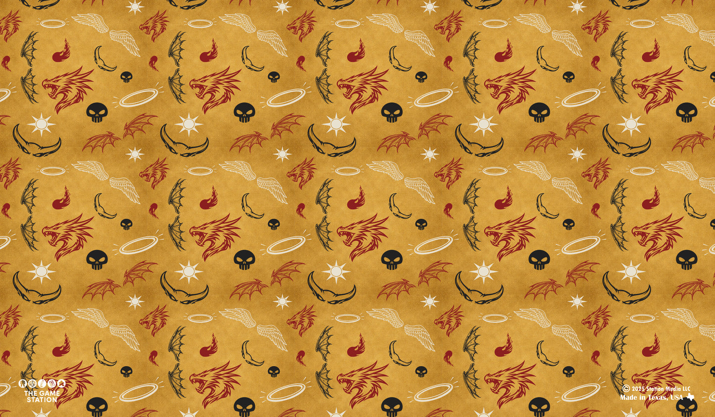 Angels & Dragons & Daemons Oh My! Pattern TCG Playmat 24x14