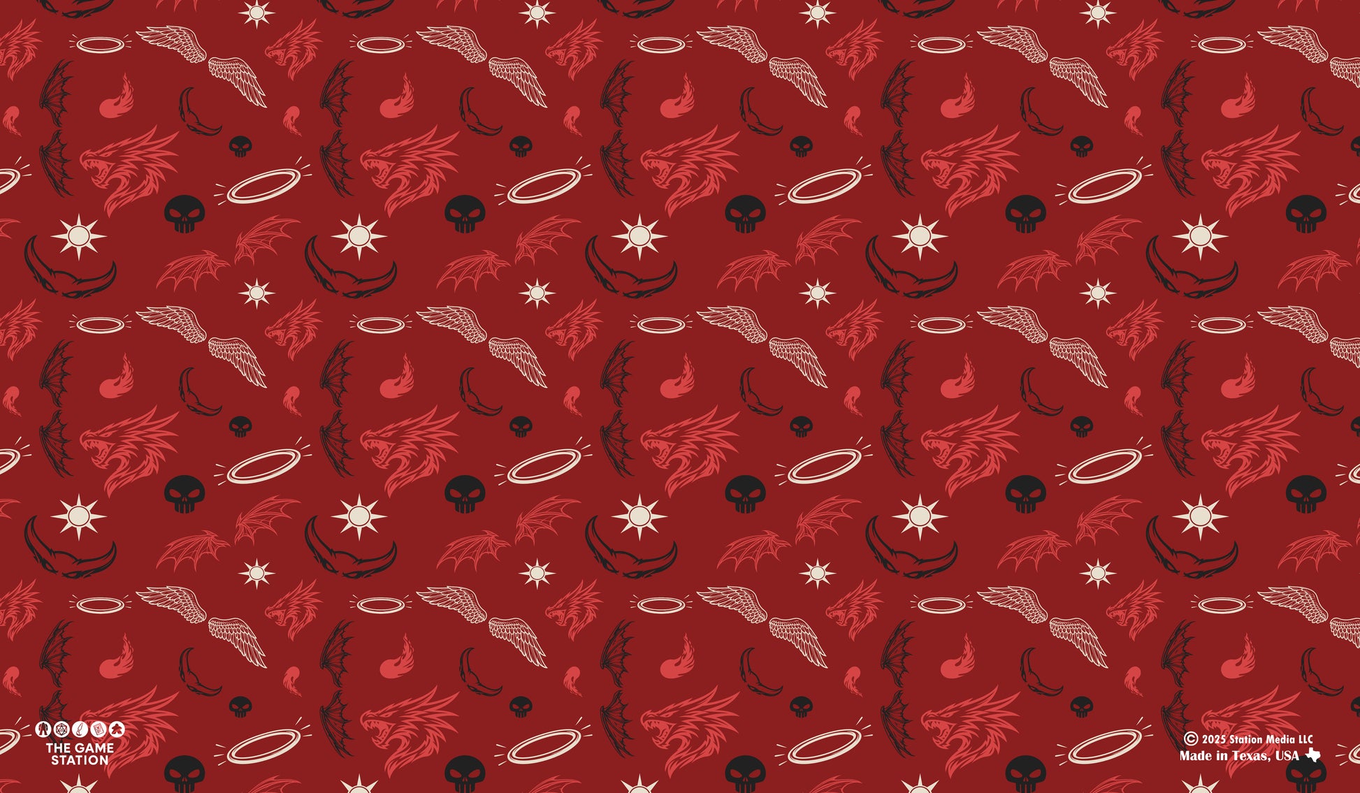 Angels & Dragons & Daemons Oh My! Pattern TCG Playmat 24x14