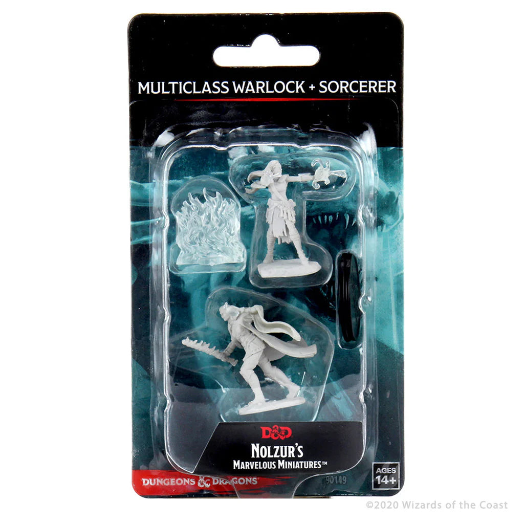WizKids Dungeons & Dragons Nolzur's Marvelous Miniatures Unpainted Minis Wave 13 Mullticlass Warlock & Sorcerer Female