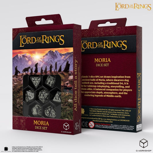 7-Die Set: The Lord of the Rings - Glow in the Dark - Moria Dice Set