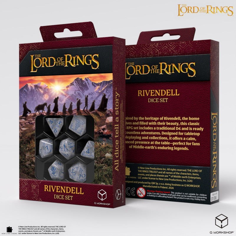 7-Die Set: The Lord of the Rings - Rivendell Dice Set - Stone